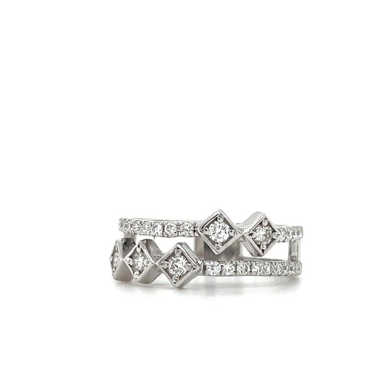 Multi-row lab diamond ring in 14K white gold