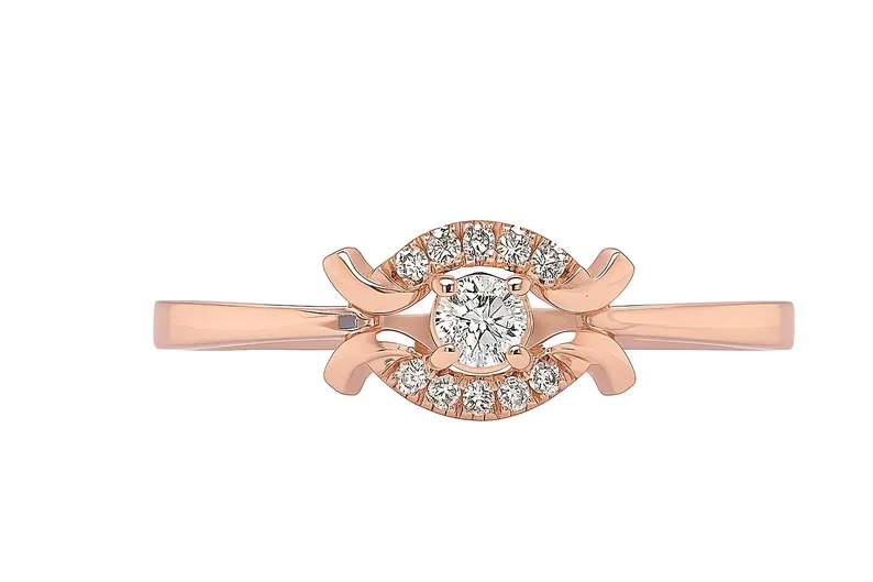 Luxe halo diamond ring in rose gold